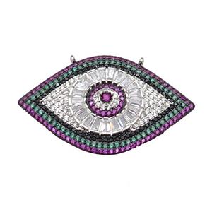 copper Eye pendant pave zircon, platinum plated, approx 25-40mm