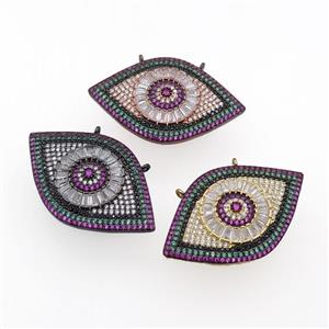 copper Eye pendant pave zircon, mixed, approx 25-40mm
