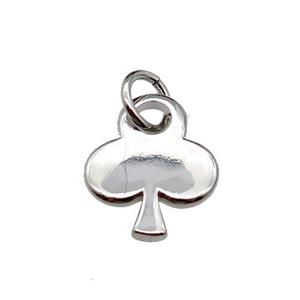 copper clover pendant, platinum plated, approx 12-14mm