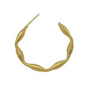 copper Stud Earring gold plated, approx 45mm