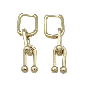 copper Latchback Earring gold plated, approx 8-15mm, 12x16mm