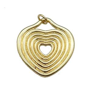 copper heart pendant gold plated, approx 23-25mm