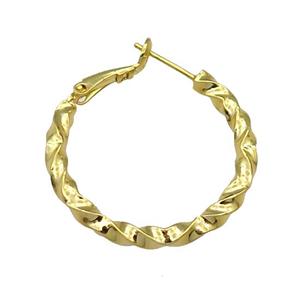 Copper Hoop Earring Gold Plated, approx 30mm dia