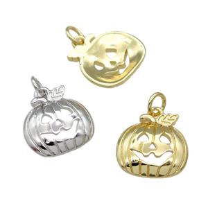 Copper Pumpkin Charm Pendant Halloween Mixed, approx 14mm