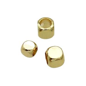 Copper Cube Beads 18K Gold Plated, approx 5mm