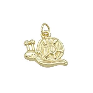 Alloy Snail Pendant 18K Gold Plated, approx 13-17mm