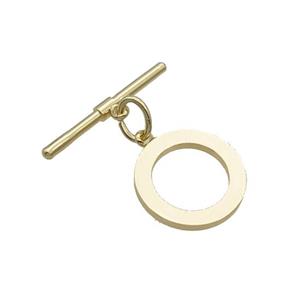 Copper Toggle Clasp Unfade 18K Gold Plated, approx 16mm, 23mm