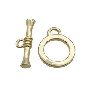 Copper Toggle Clasp Gold Plated, approx 14mm, 20mm length