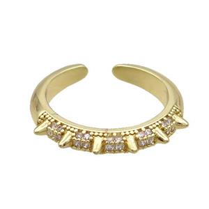 Copper Ring Pave Zircon Gold Plated, approx 18mm dia