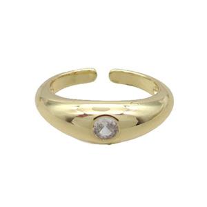 Copper Ring Pave Zircon Gold Plated, approx 7mm, 18mm dia