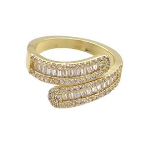 Copper Ring Pave Zircon Gold Plated, approx 5mm, 18mm dia