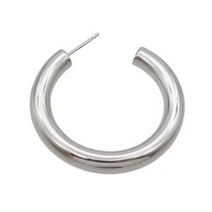 Copper Stud Earring Platinum Plated, approx 35mm