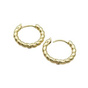 Copper Hoop Earring 18K Gold, approx 17mm