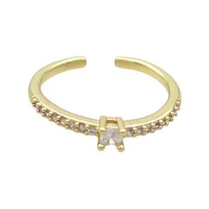 Copper Ring Pave Zircon Gold Plated, approx 3mm, 18mm dia