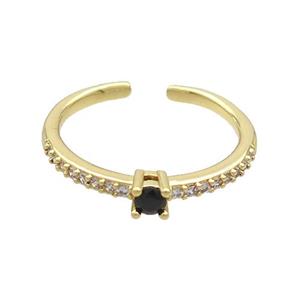 Copper Ring Pave Zircon Gold Plated, approx 3mm, 18mm dia