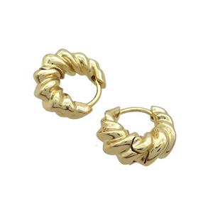 Copper Hoop Earring Gold Plated, approx 15mm