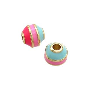 Copper Bicone Beads Enamel Multicolor Gold Plated, approx 7-7.5mm