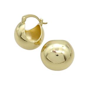 Copper Latchback Earrings Gold Plated, approx 19mm