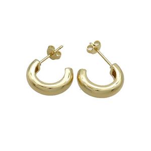 Copper Stud Earrings Gold Plated, approx 15mm