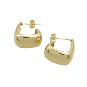 Copper Stud Earrings Gold Plated, approx 16-20mm