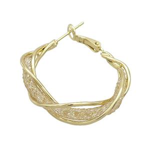 Copper Latchback Earrings Gold Plated, approx 33mm