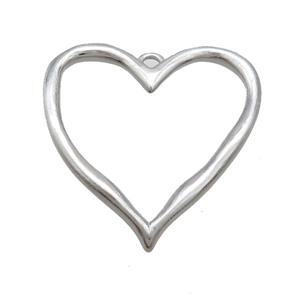 Copper Heart Pendant Platinum Plated, approx 40mm