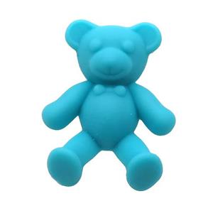 Teal Resin Bear Pendant Matte, approx 30-38mm