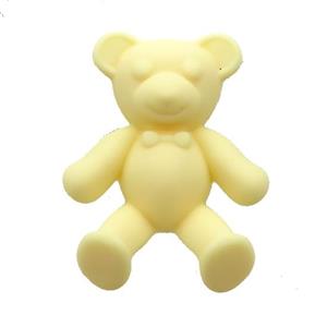 Yellow Resin Bear Pendant Matte, approx 30-38mm