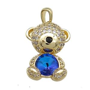 Copper Mouse Pendant Pave Zircon Crystal Glass Gold Plated, approx 16-22mm