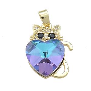 Copper Mouse Pendant Pave Crystal Glass Zircon Gold Plated, approx 14mm, 14-22mm