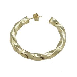 Copper Stud Earrings Gold Plated, approx 40mm