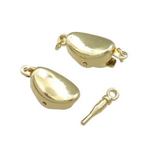 Copper Clasp Slider Gold Plated, approx 8-12mm