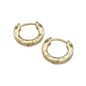 Copper Hoop Earrings Gold Plated, approx 18mm