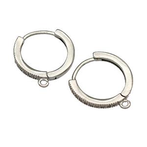 Copper Hoop Earrings Platinum Plated, approx 16mm