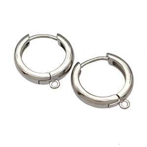 Copper Hoop Earrings Platinum Plated, approx 16mm