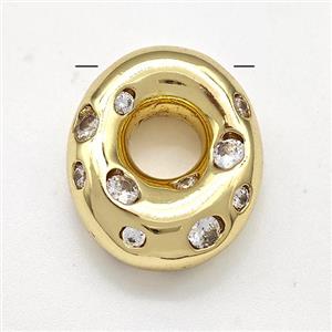 Copper Number-0 Pendant Micro Pave Zirconia Gold Plated, approx 10-20mm