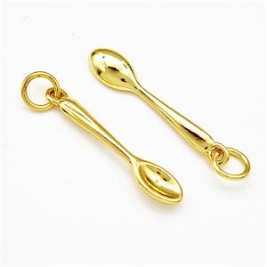 Spoon Charms Copper Pendant Gold Plated, approx 5-25mm