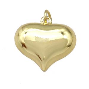 Copper Heart Pendant Hollow Gold Plated, approx 25mm