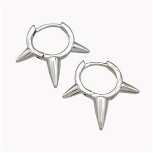 Copper Spike Hoop Earrings Piercing Septum Platinum Plated, approx 23-25mm, 15mm dia