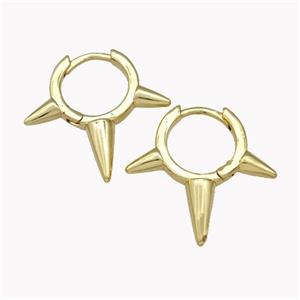 Copper Spike Hoop Earrings Piercing Septum Gold Plated, approx 23-25mm, 15mm dia