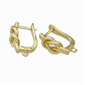 Copper Latchback Earrings With Loop Gold Plated, approx 7mm, 12-16mm