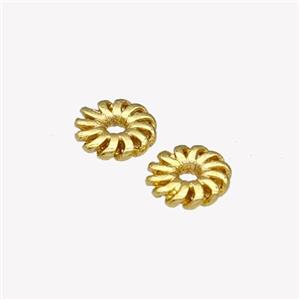 Copper Daisy Spacer Beads Gold Plated, approx 6mm