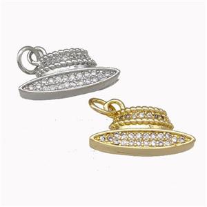 Copper Hat Charms Pendant Micro Pave Zirconia Mixed, approx 9-18mm