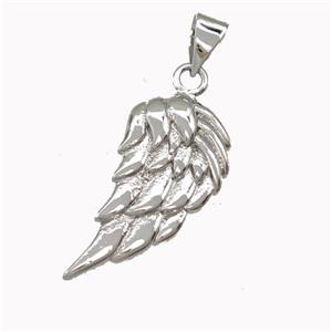 Copper Angel Wings Pendant Platinum Plated, approx 11-20mm