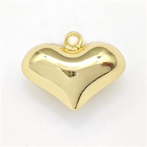 Copper Heart Pendant Hollow Gold Plated, approx 14-20mm