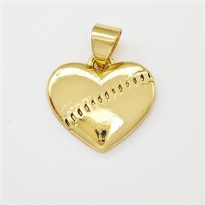 Copper Heart Pendant Gold Plated, approx 15mm