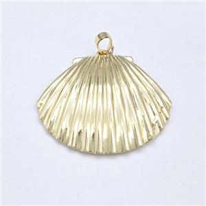 Copper Scallop Shell Pendant Gold Plated, approx 28-33mm