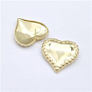 Copper Heart Stud Earrings Gold Plated, approx 30mm