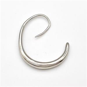 Copper Hook Earrings Platinum Plated, approx 30-36mm