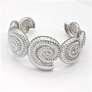 Nautilus Shell Charms Copper Bangle Conch Platinum Plated, approx 17-32mm, 50-55mm dia